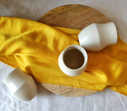 White Ceramic Kulhads – Set of 2