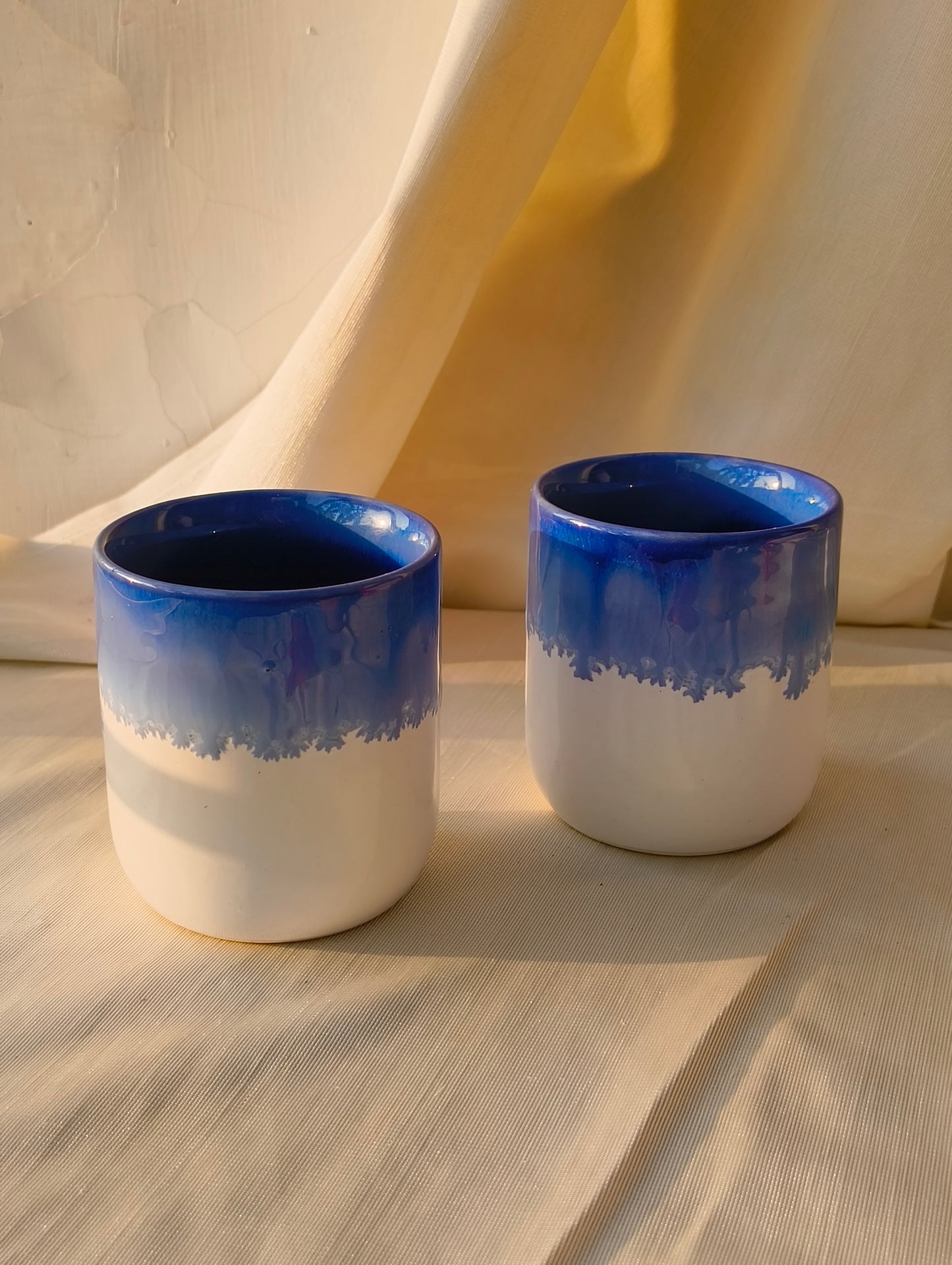 Blue & Ivory White Premium Ceramic Kulhads