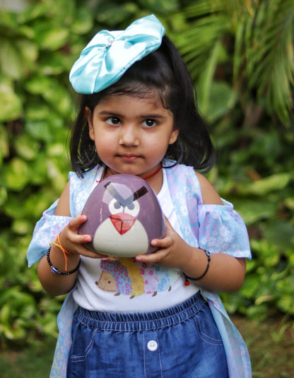 Purple Angry Bird Piggy Bank for Kids