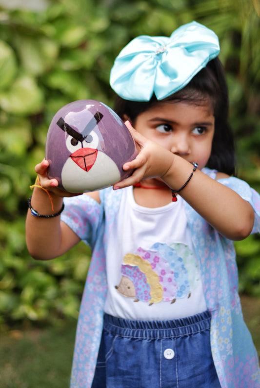 Purple Angry Bird Piggy Bank for Kids