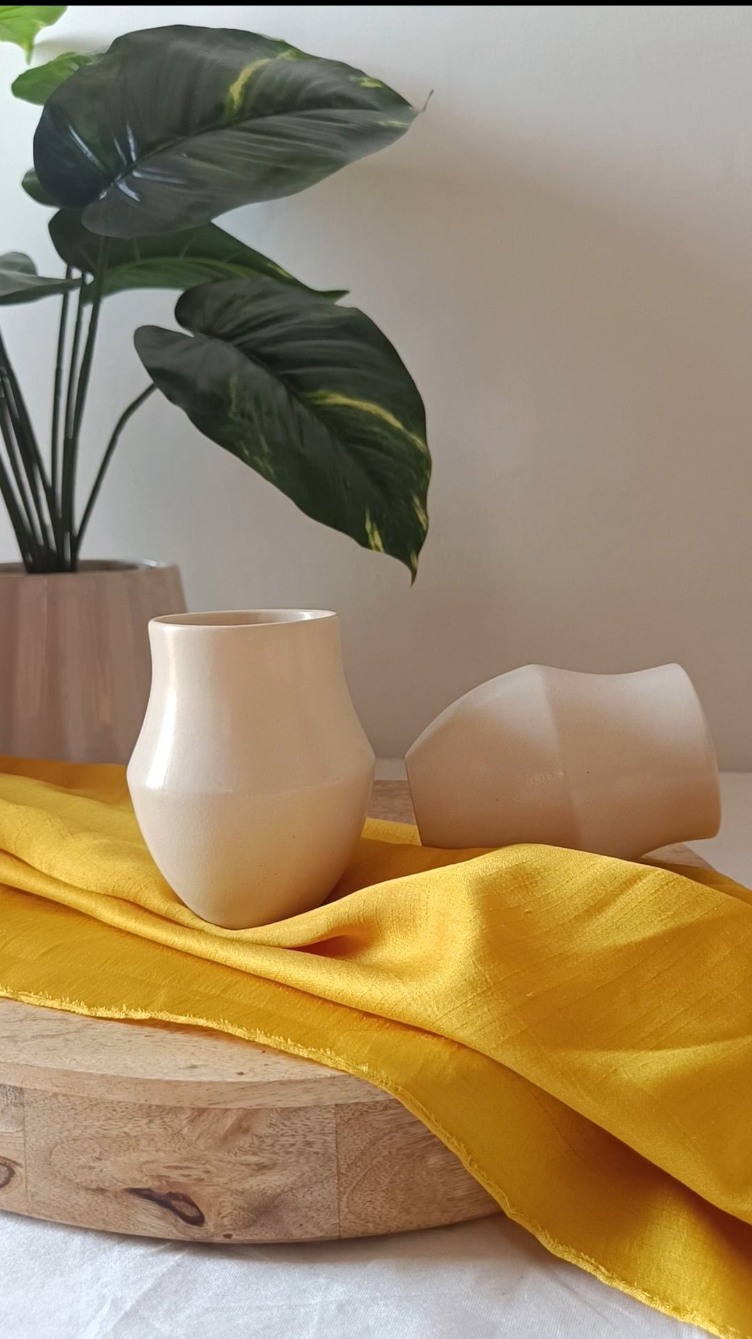White Ceramic Kulhads – Set of 2